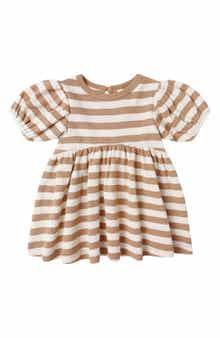 Darla Havest Stripe Puff Sleeve Organic Cotton Dress with Bloomers