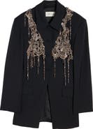 Dries Van Noten Embellished Wool & Mohair Cutaway Jacket