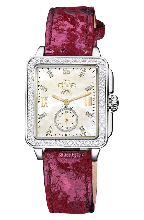 GEVRIL Bari Swiss Quartz Diamond Watch, 37mm