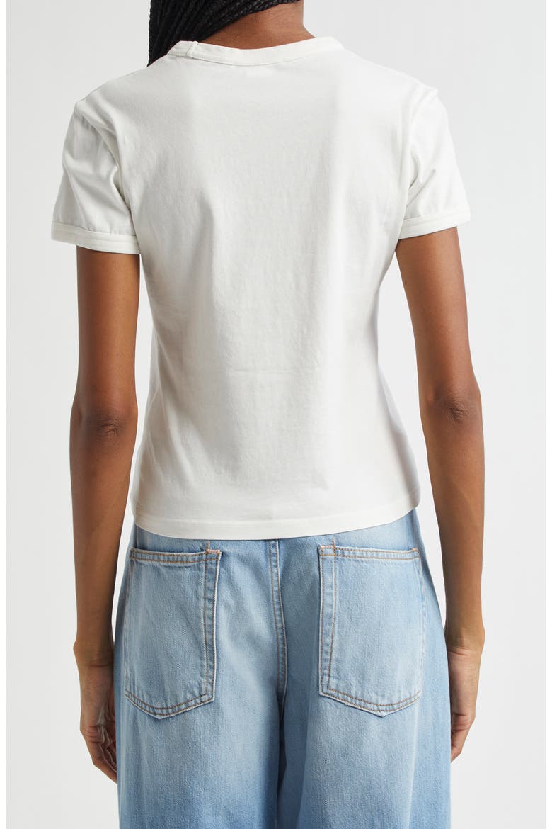 Etza Embroidered Logo Fitted Cotton T-Shirt, Alternate, color, COLD WHITE