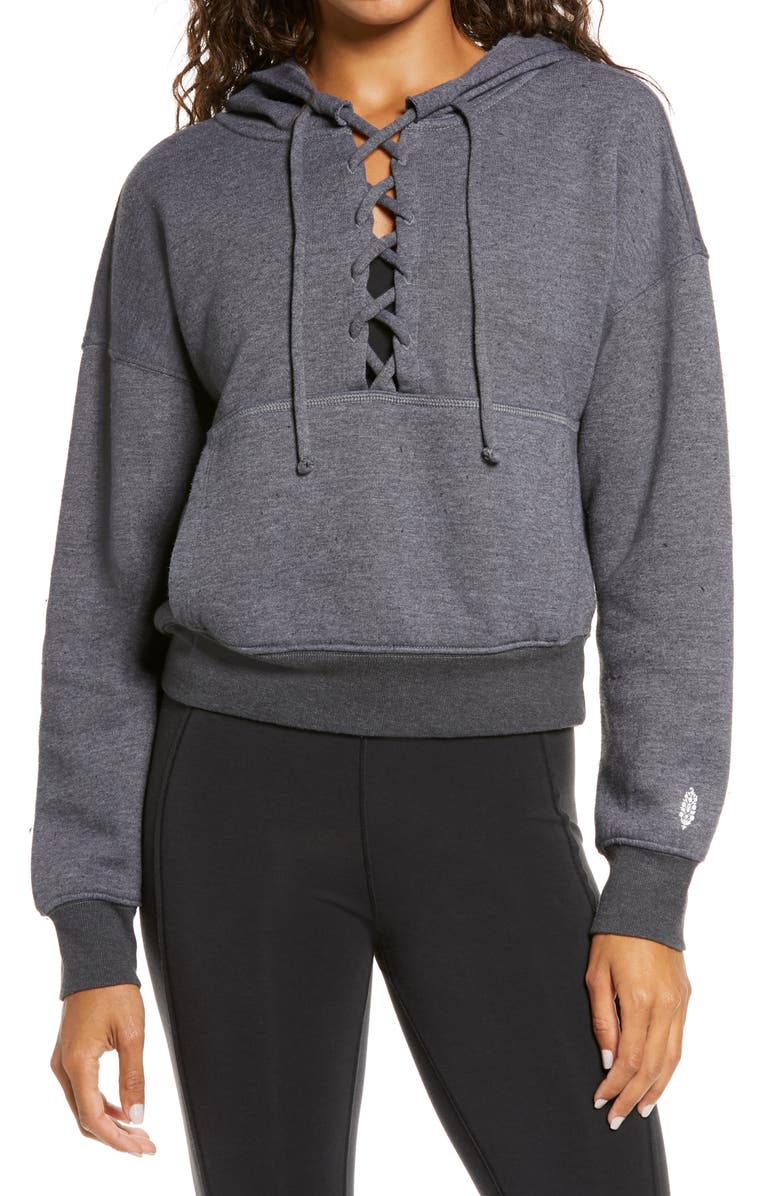 FP Movement by Free People Free People FP Movement Believe It Lace-Up Hoodie, Main, color, 