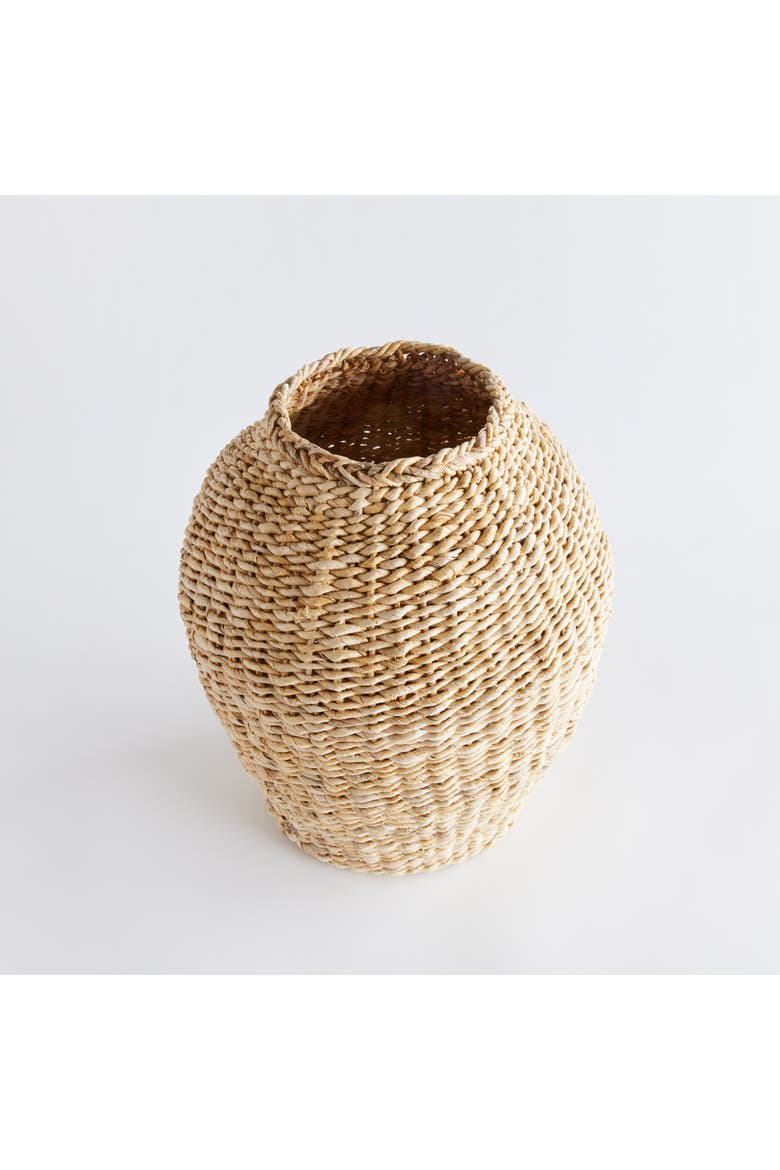 Abaca Teardrop Vase, Alternate, color, Beige