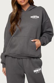 EDIKTED Lounge Edit Logo Graphic Hoodie