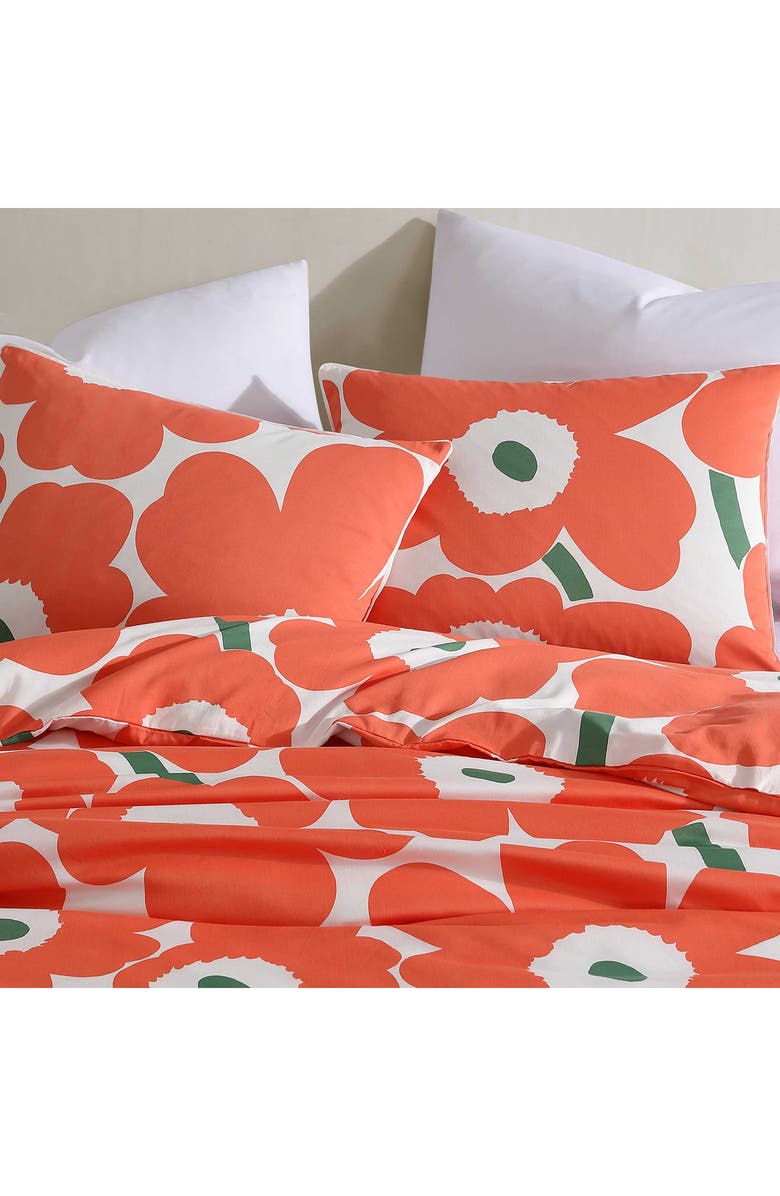Marimekko Unikko Duvet Cover & Sham Set, Alternate, color, Open Bright Orange