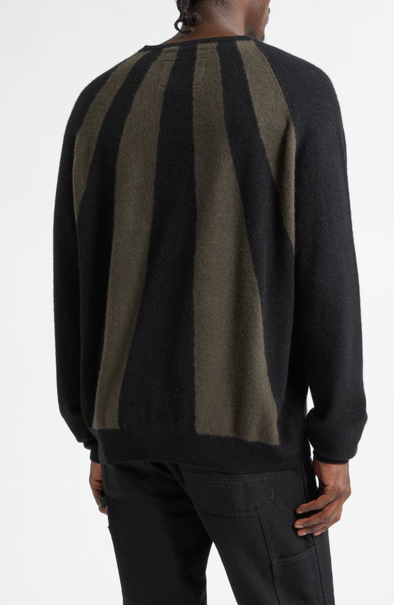 FRENCKENBERGER Sunray Stripe Cashmere Sweater, Alternate, color, Black/ Black Olive