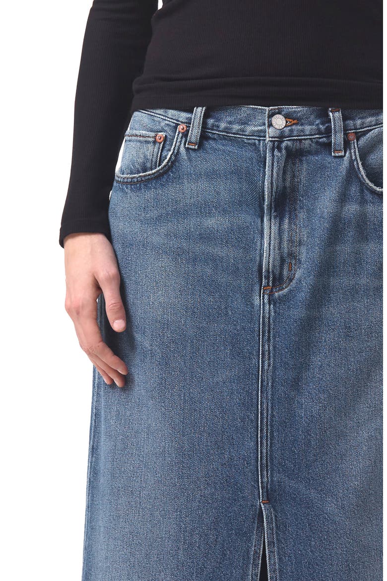 Leif Longline Denim Skirt, Alternate, color, SWING