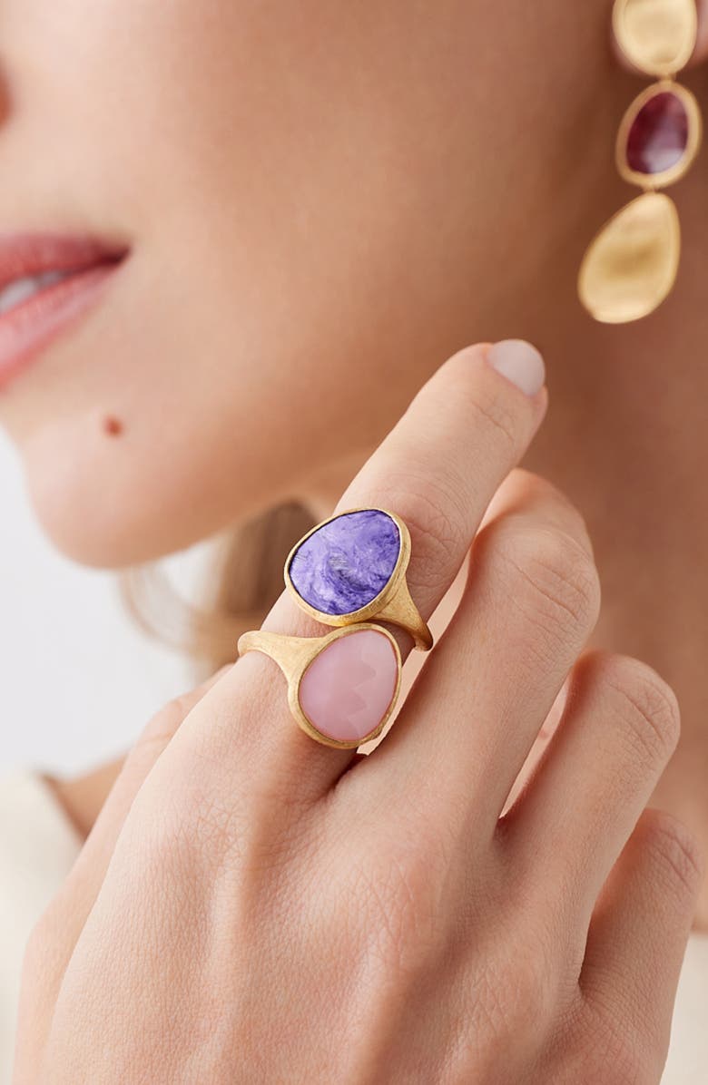 Marco Bicego 18K Gold Lunaria Ring, Alternate, color, Gold/Charoite