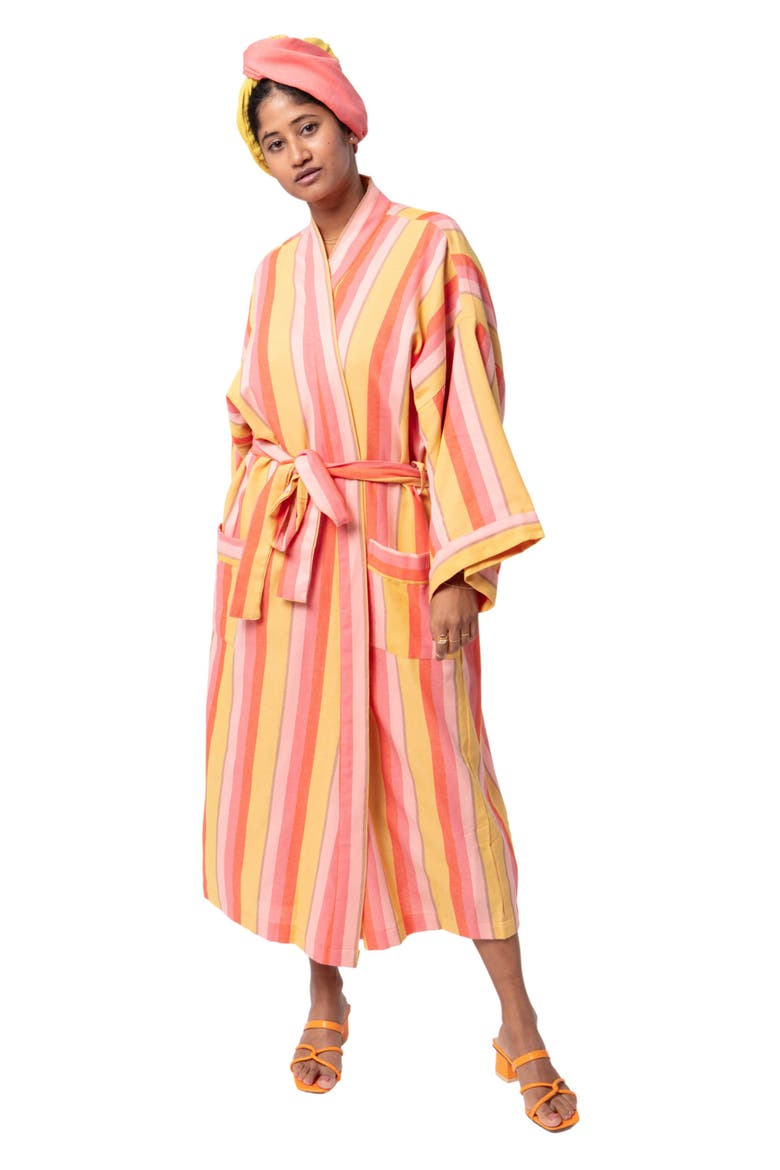 Gender Inclusive Stripe Robe, Alternate, color, HUSH