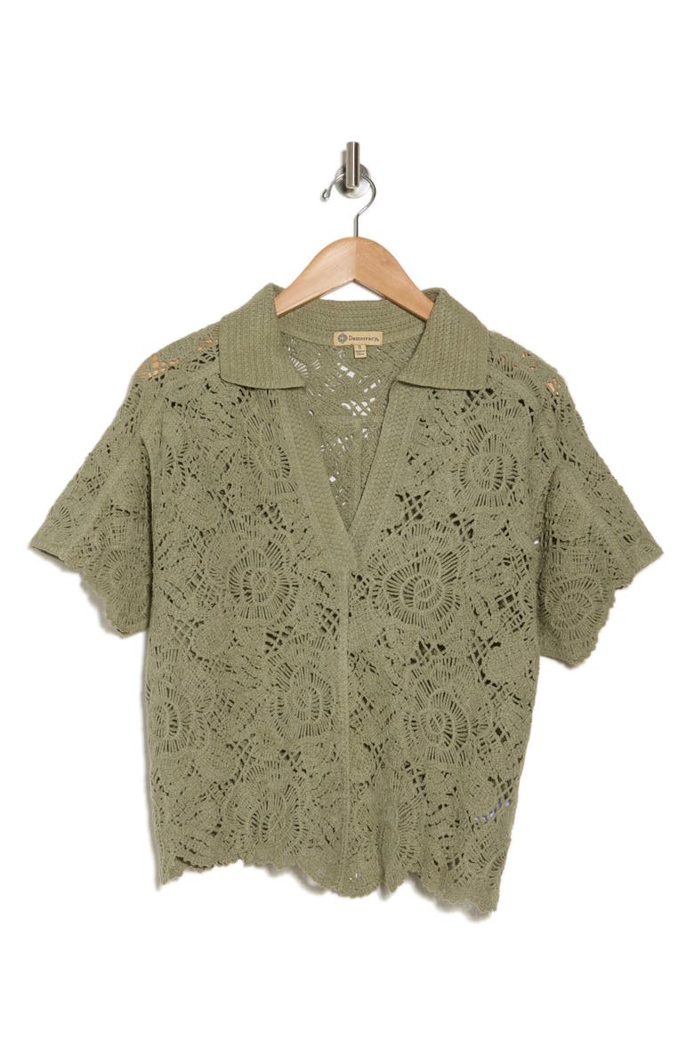 Democracy Short Sleeve Open Stitch Polo, Alternate, color, Deep Seagr