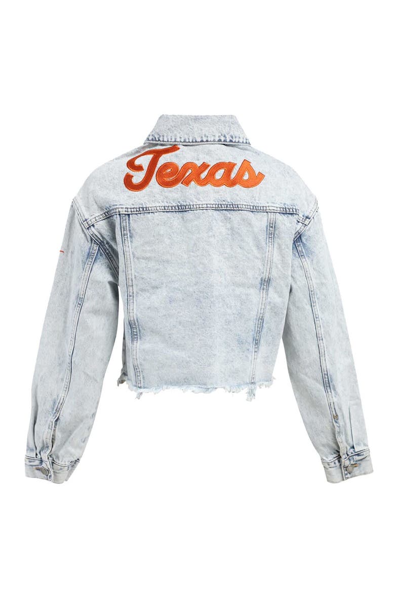 Women's Hype and Vice Denim Texas Longhorns Lightwash Full-Button Jean Jacket, Alternate, color, Denim
