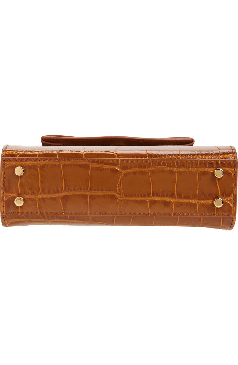 Versace Small Medusa '95 Croc Embossed Leather Top Handle Bag, Alternate, color, Light Brown Gold