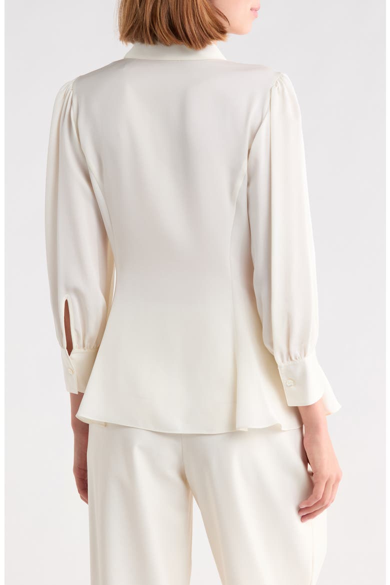 Flare Silk Georgette Shirt, Alternate, color, IVORY