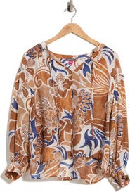 Vince Camuto Petite Tie Front Top