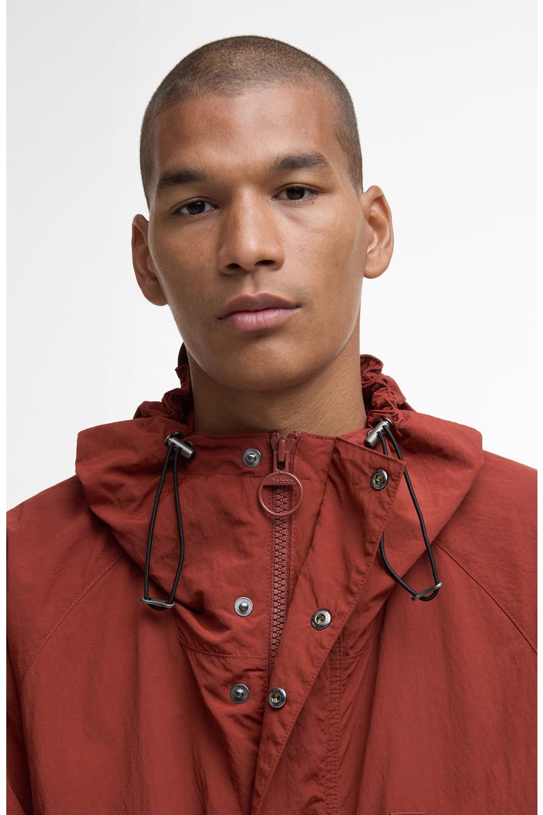 Hooded Waterproof Jacket, Alternate, color, FIRED BRICK