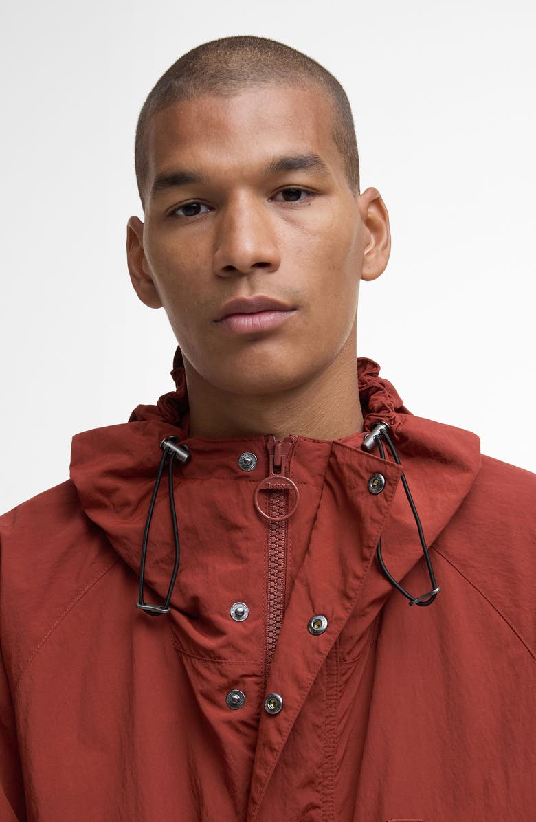 Barbour Hooded Waterproof Jacket, Alternate, color, Fired Brick