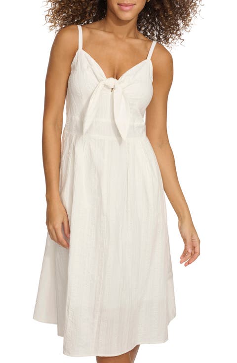 Bow Tie Front Cotton Minidress