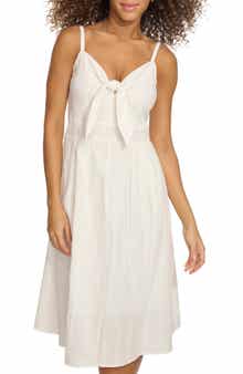 Kensie Bow Tie Front Cotton Minidress