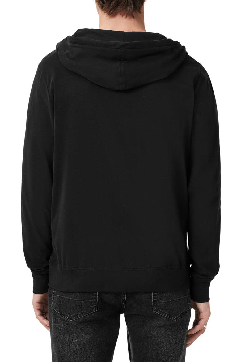 Brace Cotton Zip-Up Hoodie, Alternate, color, JET BLACK
