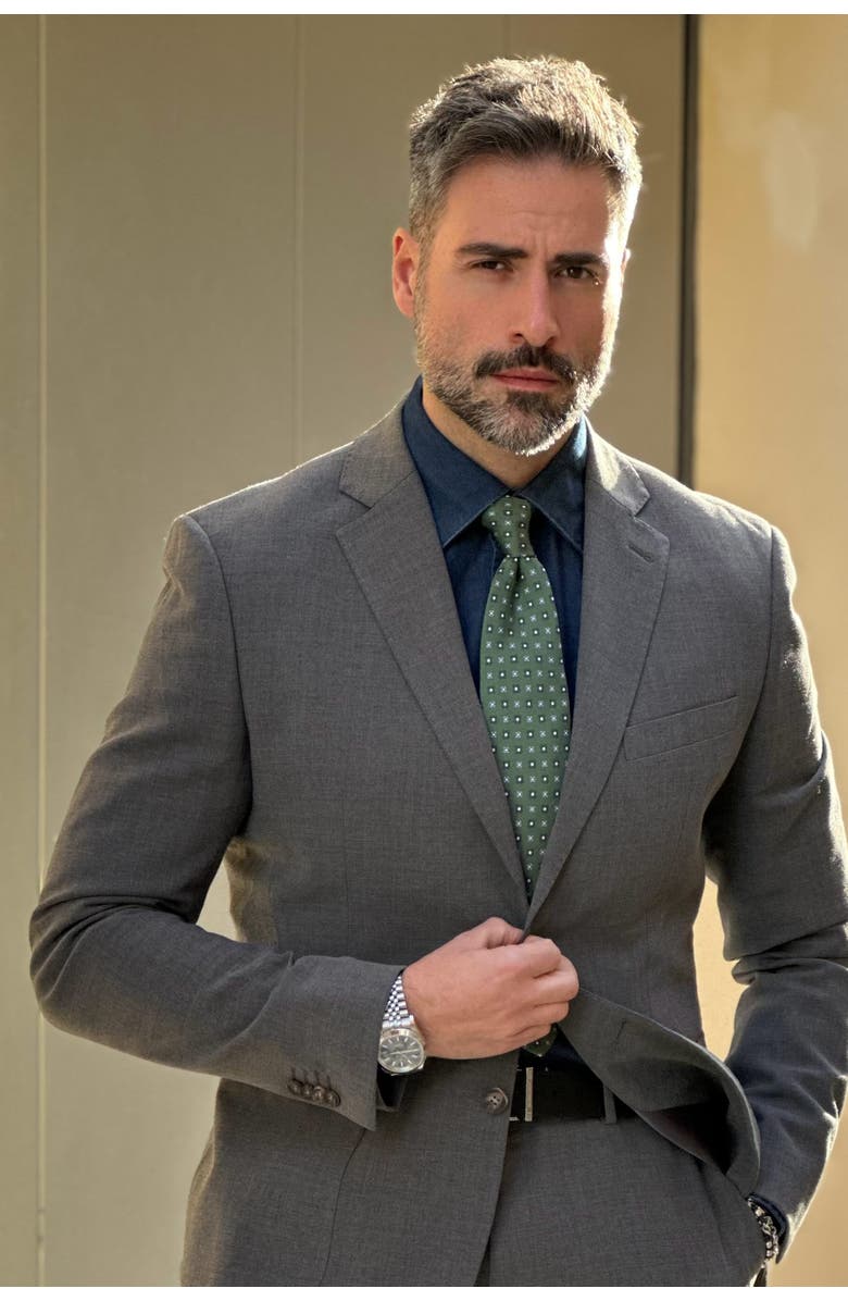 Elizabetta Siracusa - Extra Long Printed Silk Tie for Men, Alternate, color, Green