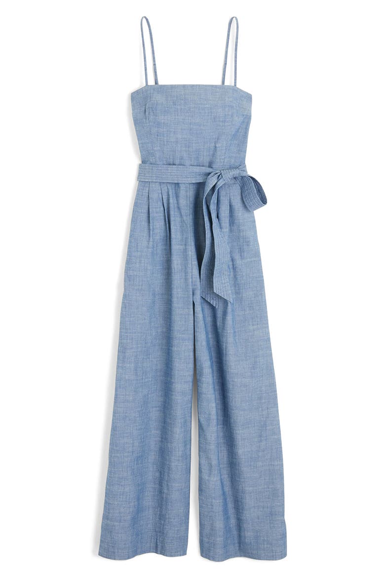 Marseille Cotton Chambray Jumpsuit, Alternate, color, DALTON WASH