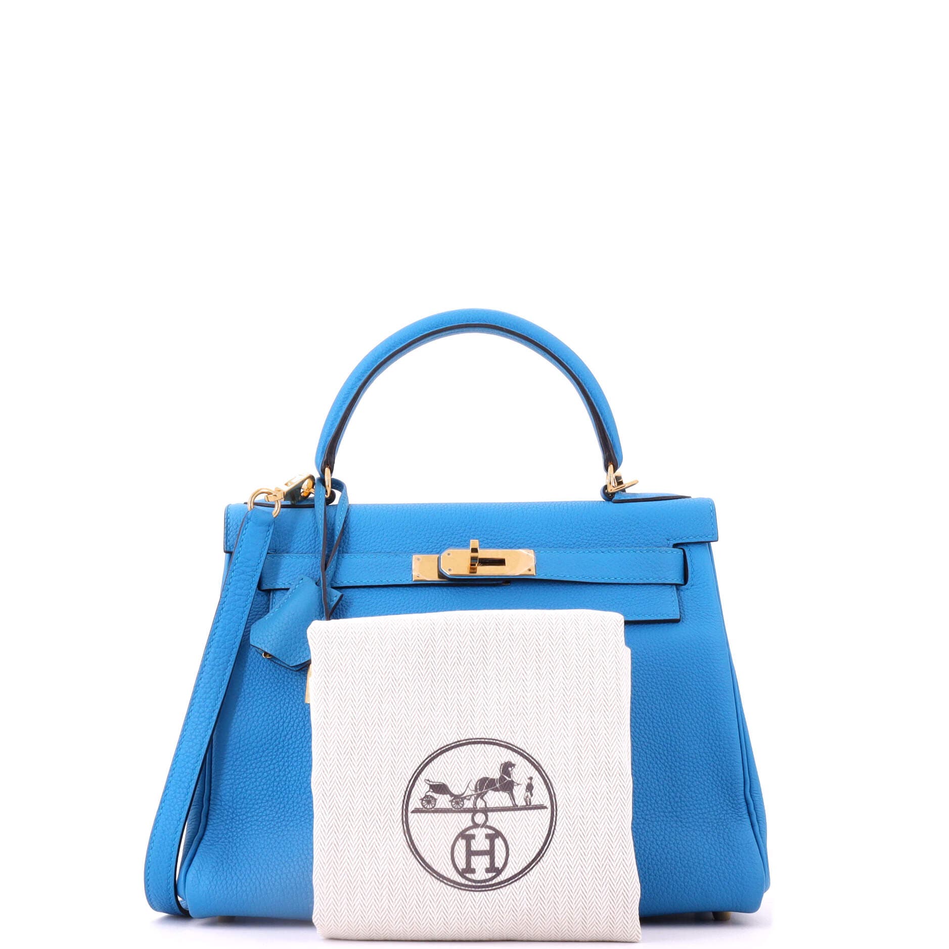 Pre-Owned Hermes Kelly Handbag Blue Togo with Gold Hardware 28, Alternate, color, Bleu Zanzibar