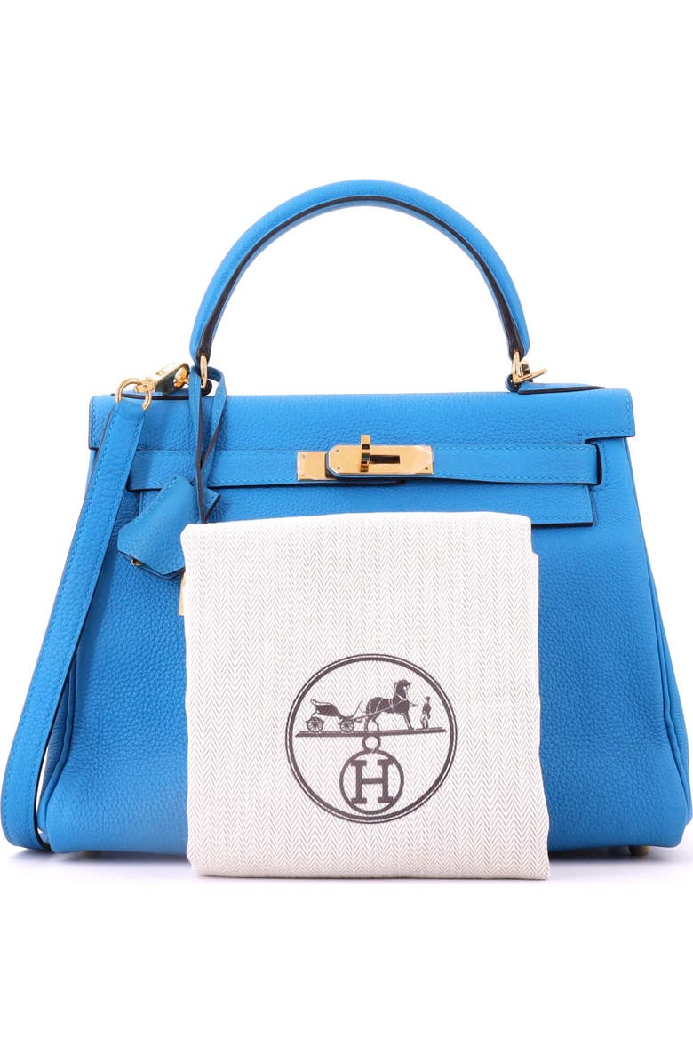 Pre-Owned Hermes Kelly Handbag Blue Togo with Gold Hardware 28, Alternate, color, Bleu Zanzibar