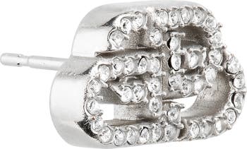 Balenciaga Crystal Interlocking BB Stud Earrings | Nordstrom