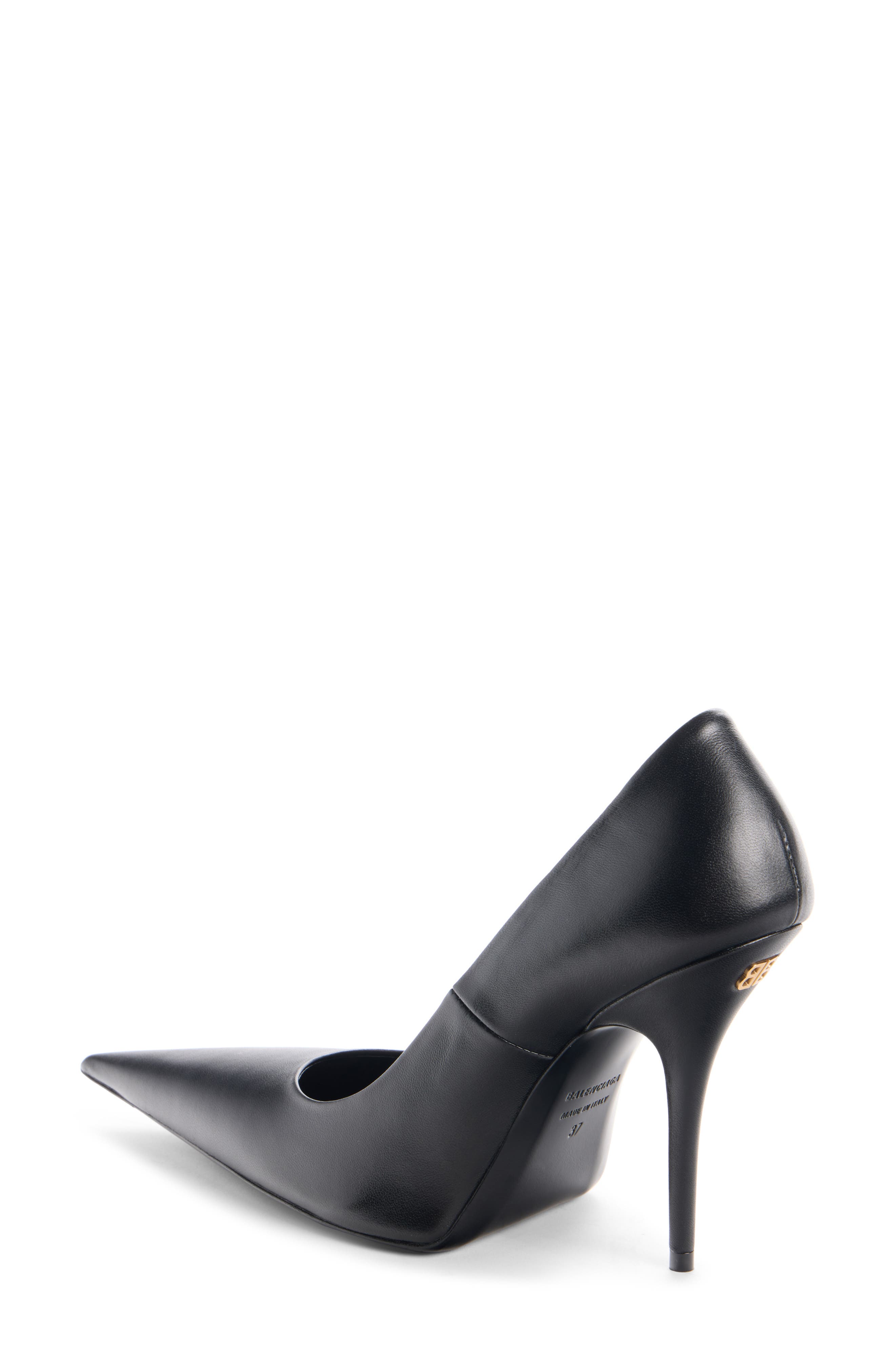 Balenciaga Avenue Pointed Toe Pump, Alternate, color, Black/ Gold