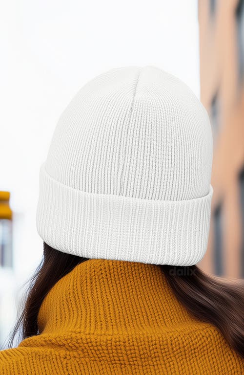 Dalix Lil Flower Beanie Cap In White