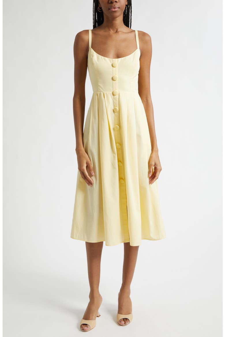 Reanne Sleeveless Midi Dress, Main, color, LEMON SORBET