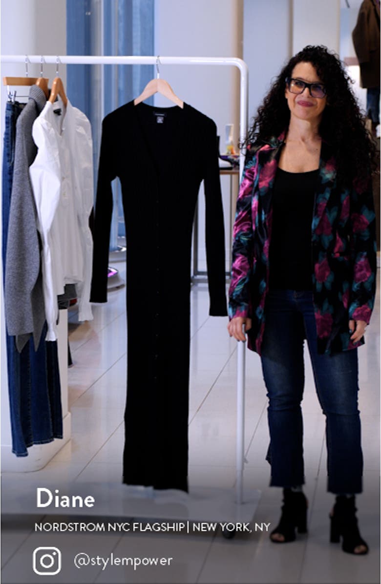 Ribbed Long Sleeve Wool Sweater Dress, sales video thumbnail