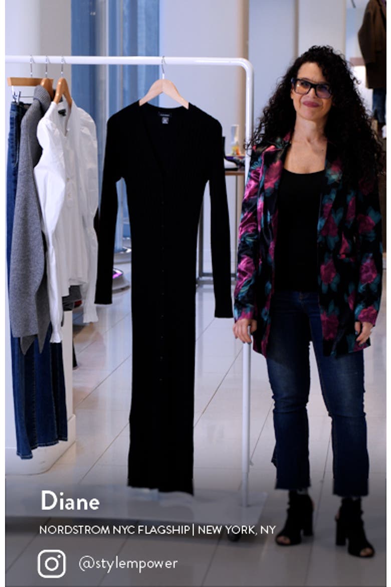 Ribbed Long Sleeve Wool Sweater Dress video