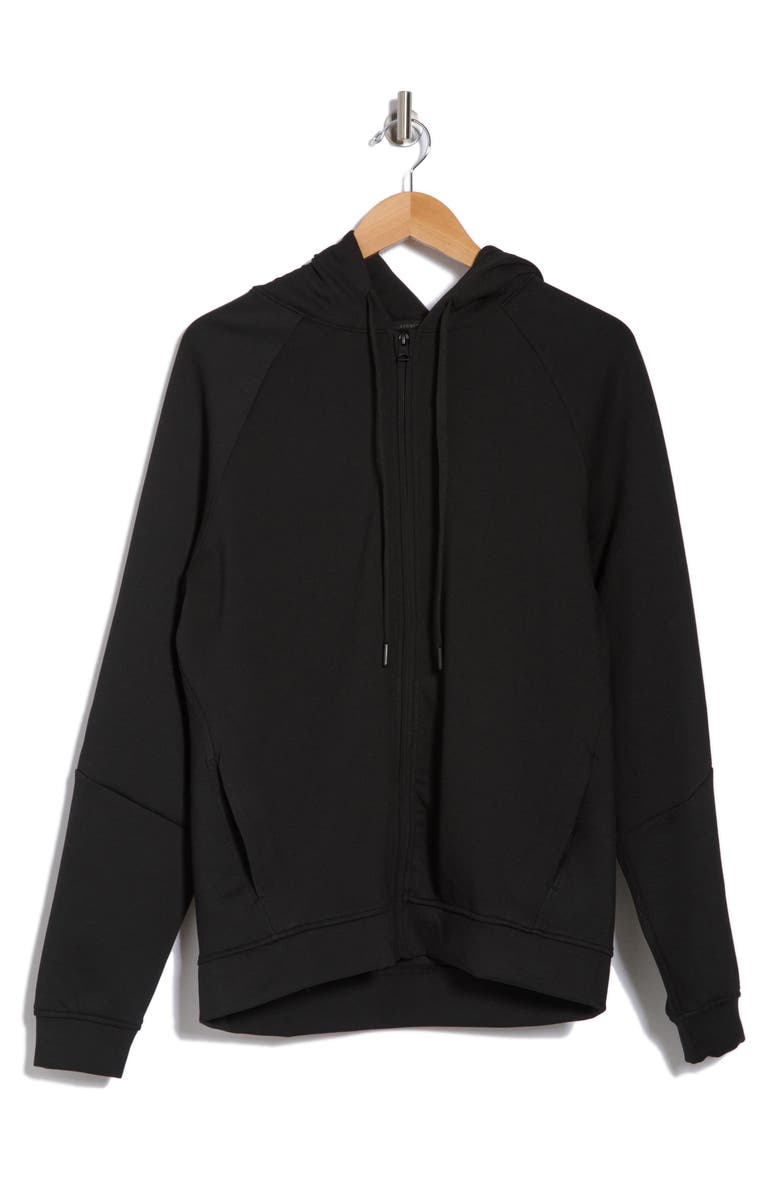 Kenneth Cole Active Scuba Knit Zip Hoodie, Alternate, color, Black