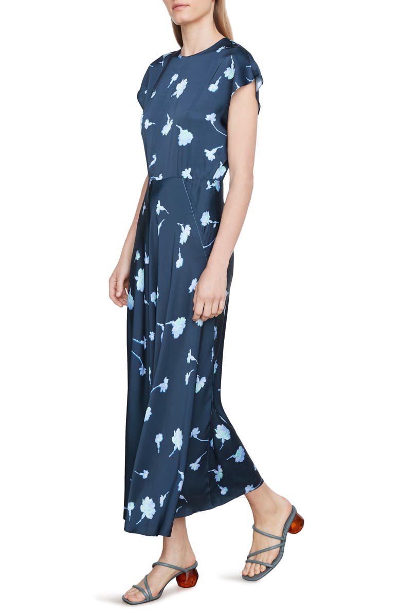 Vince Sea Carnation Floral Satin Midi Dress, Alternate, color, 