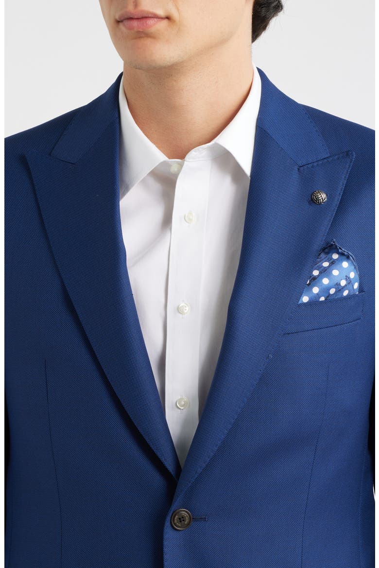 Engel Medium Blue Peak Lapel Wool Suit, Alternate, color, BLUE