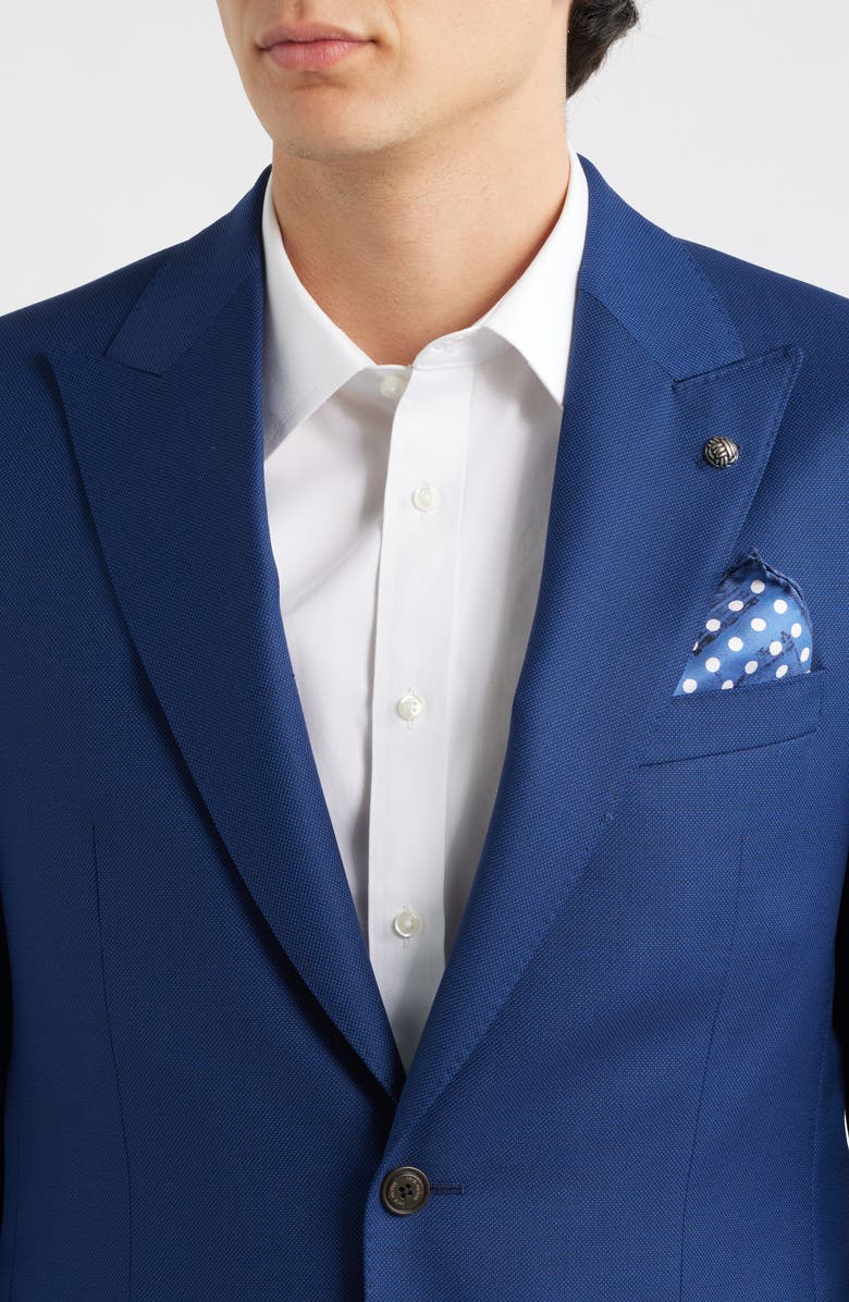 Jack Victor Engel Medium Blue Peak Lapel Wool Suit, Alternate, color, Blue