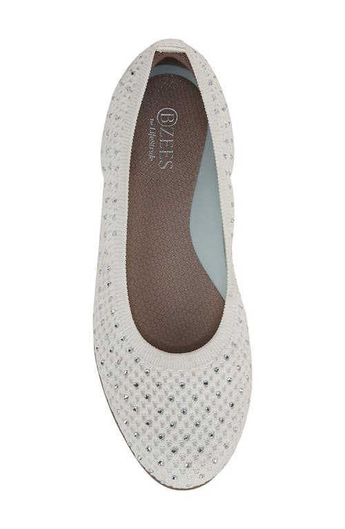 Bzees Kallie Washable Ballet Flats In White