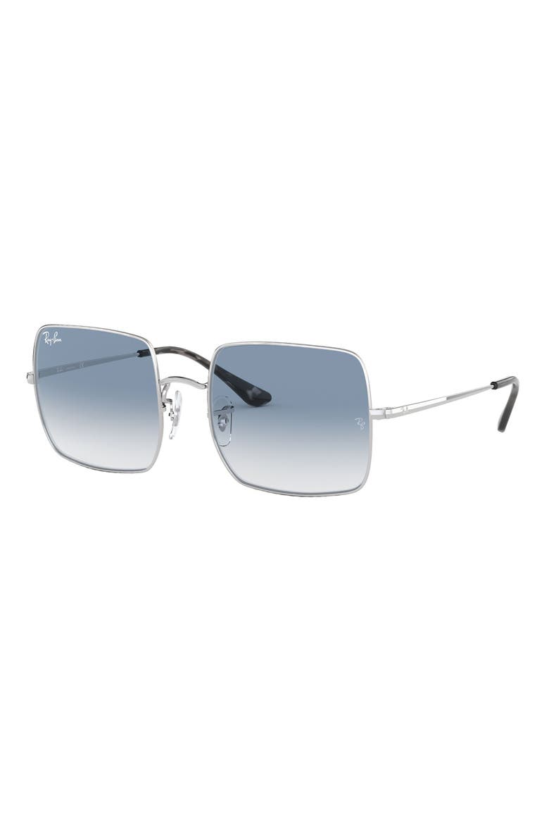 54mm Gradient Square Sunglasses, Alternate, color, SILVER