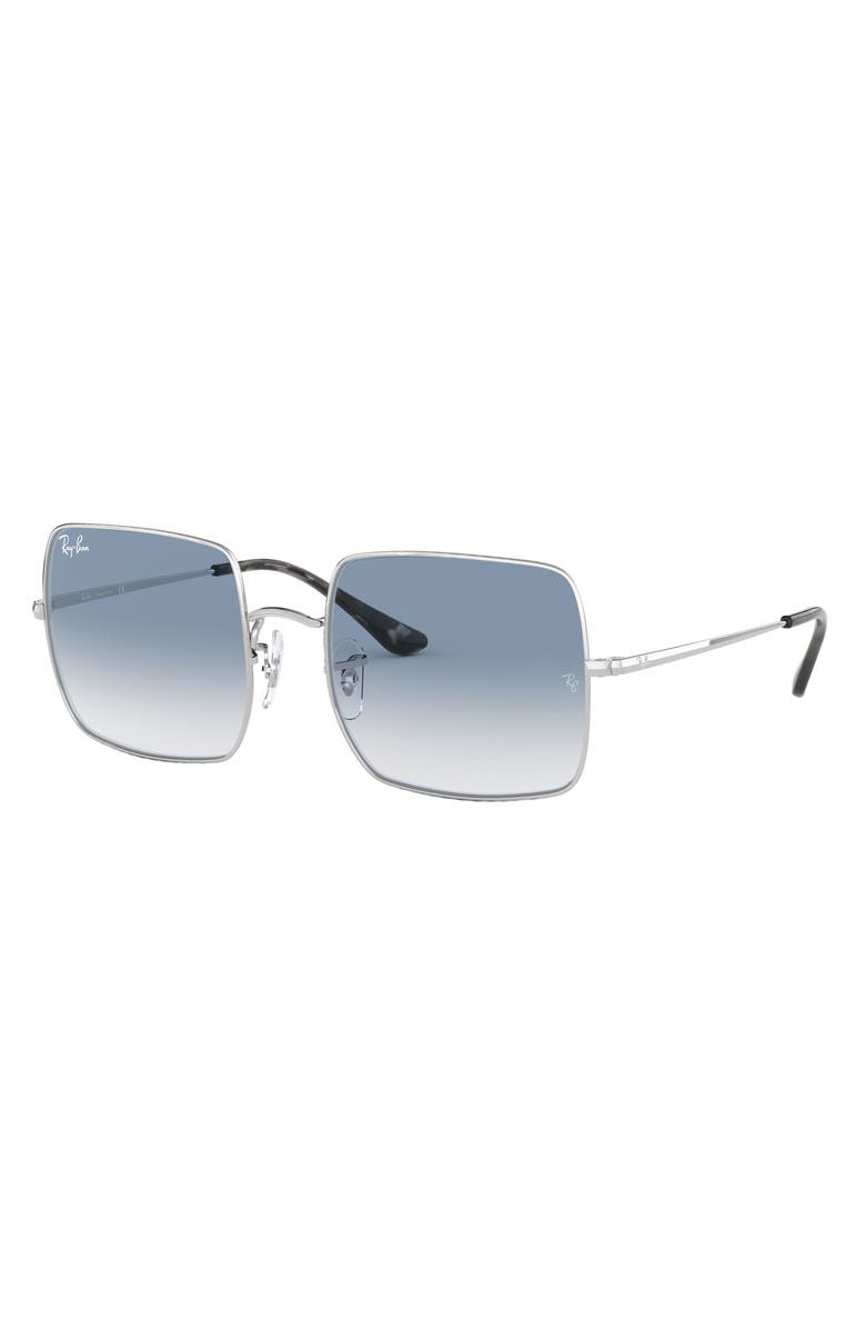 Ray-Ban 54mm Gradient Square Sunglasses, Alternate, color, Silver/ Blue Gradient