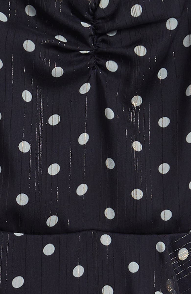 Walking on Sunshine Kids' Tiered Dot Print Dress, Alternate, color, Navy Ivory Dot