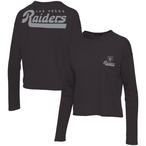 Women's Junk Food Black Las Vegas Raiders Pocket Thermal Long Sleeve T-Shirt