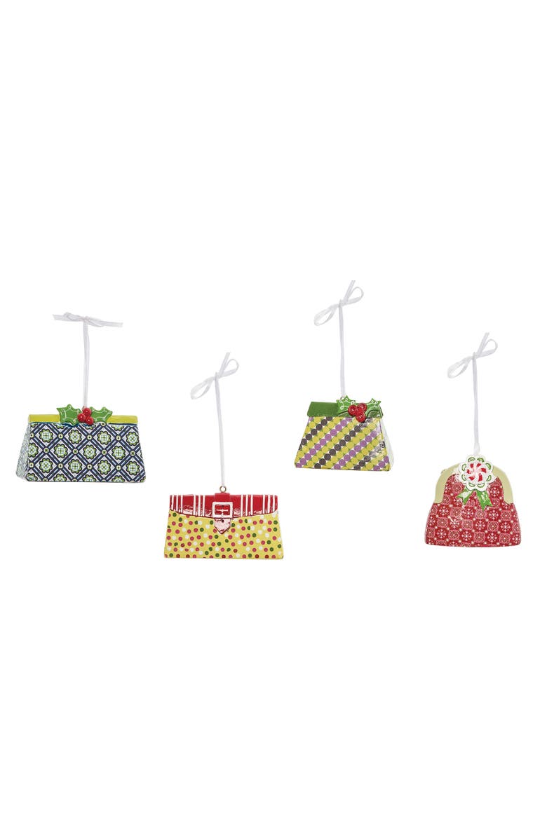 Purse Christmas Tree Ornament Set of 4, Alternate, color, Red