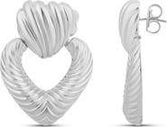 SHYMI Textured Heart Drop Earrings