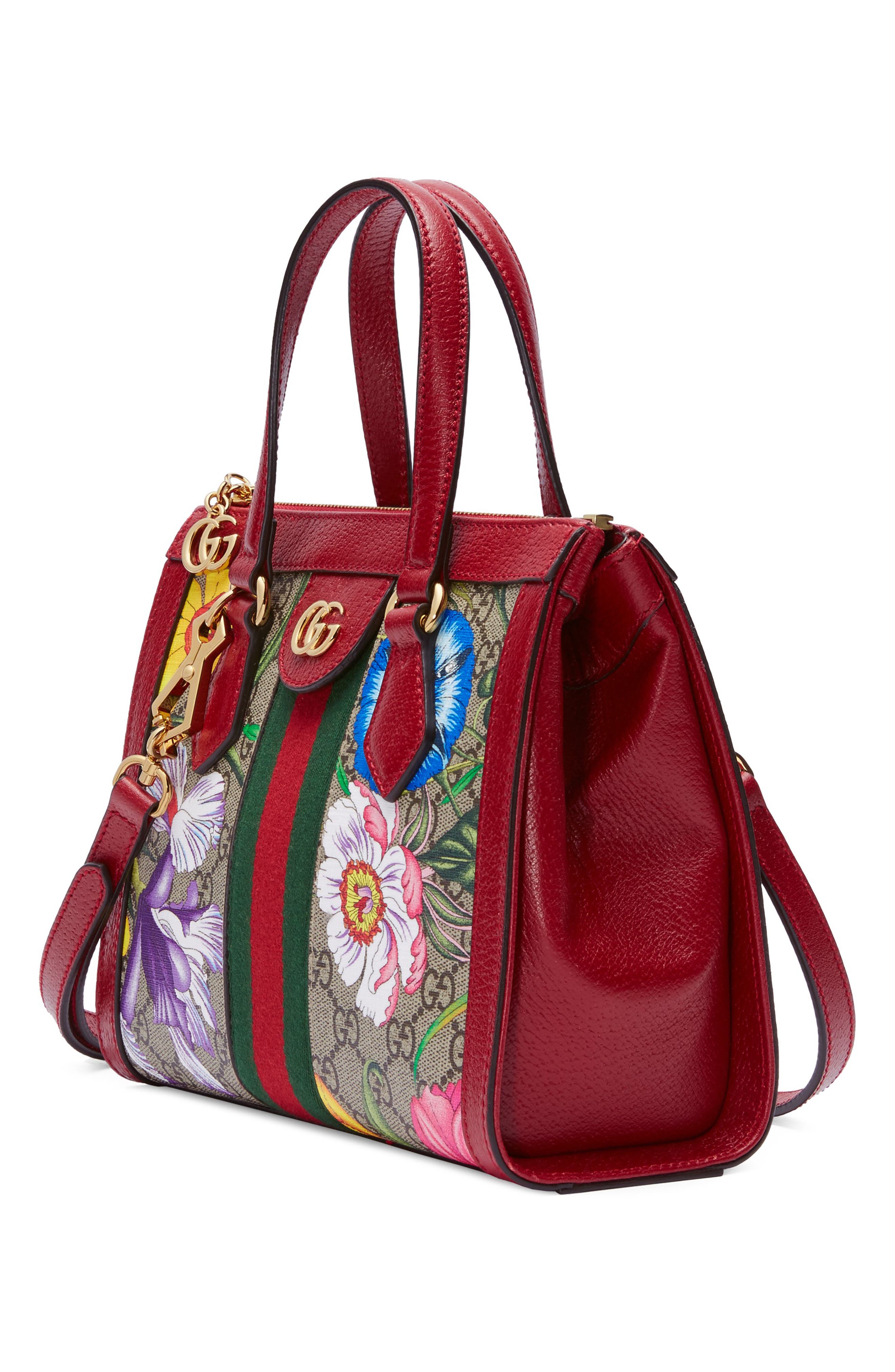 Gucci Small Ophidia Floral GG Supreme Canvas Tote, Alternate, color, 