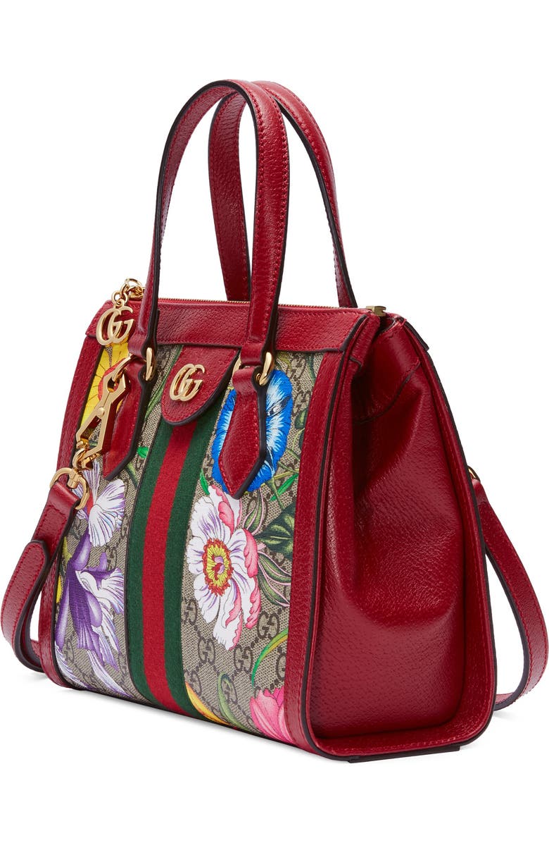 Gucci Small Ophidia Floral GG Supreme Canvas Tote, Alternate, color,