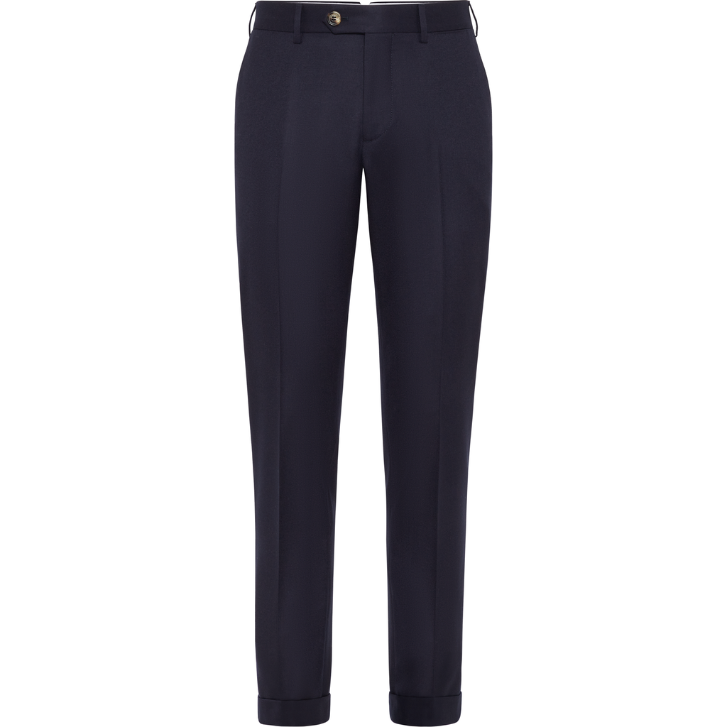 Brunello Cucinelli Stretch-cotton Garment-dyed Trousers In Blue