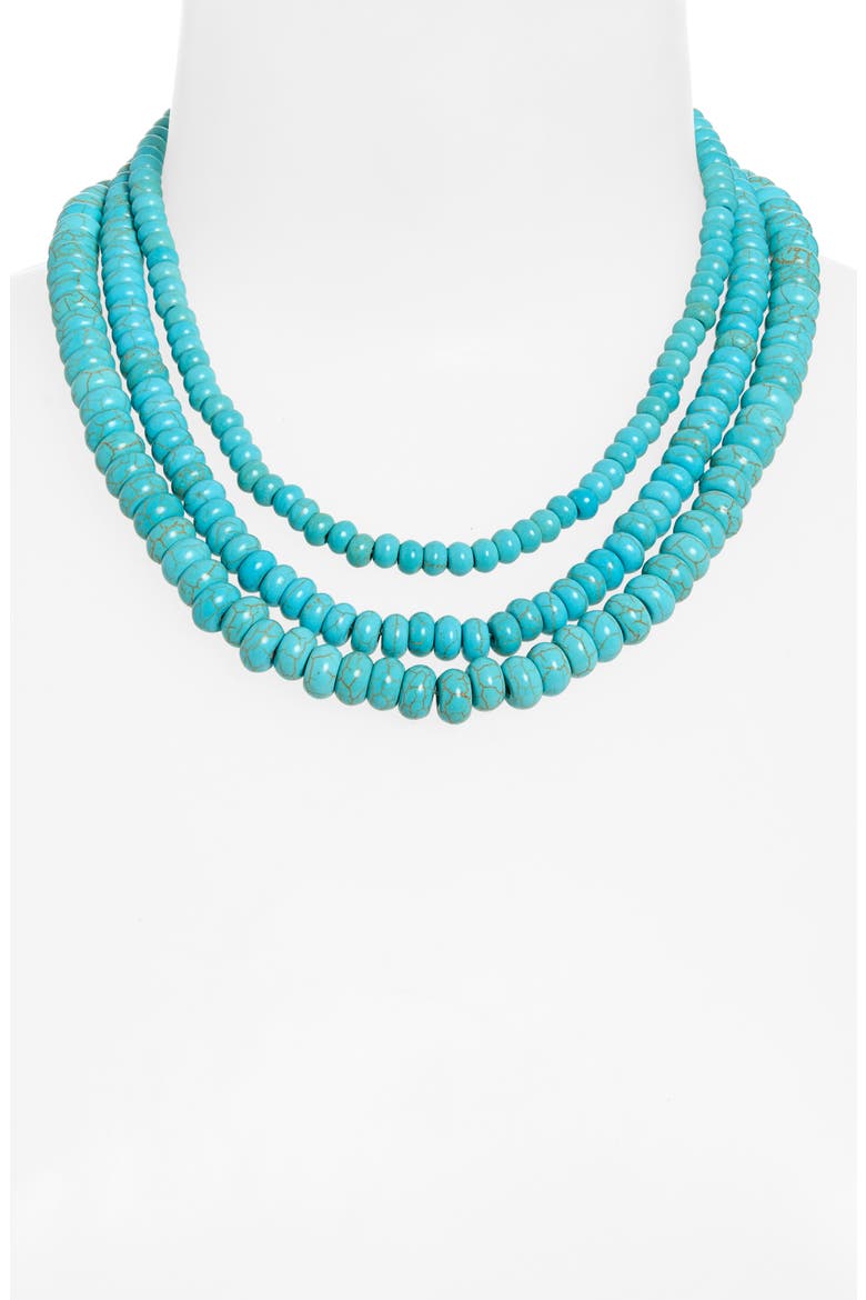 Multistrand Bead Necklace, Alternate, color, TURQUOISE