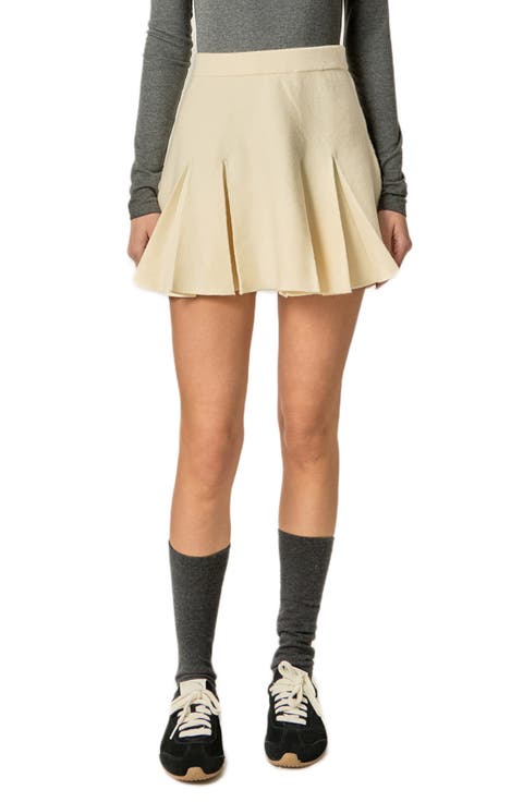 Pleated Knit Miniskirt