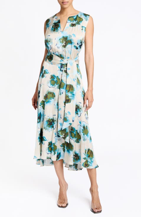 MIRA Sleeveless Midi Dress with Hi-Lo Hemline