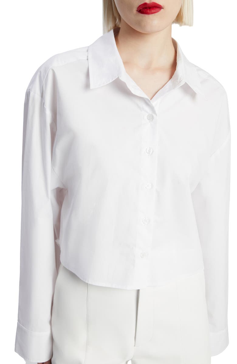 Bardot Rosita Crop Shirt, Alternate, color, Orchid White